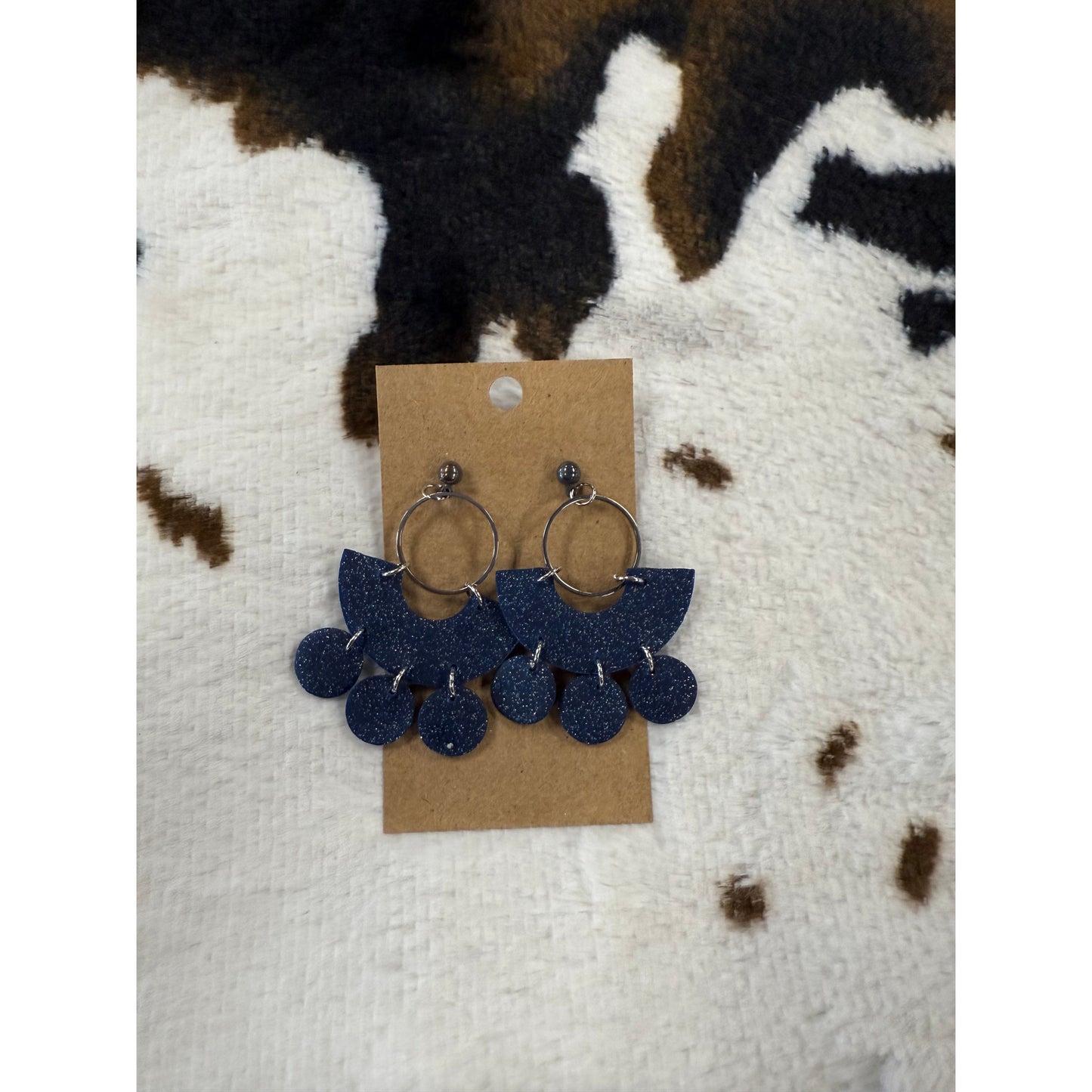 Clay Glitter Navy Earrings