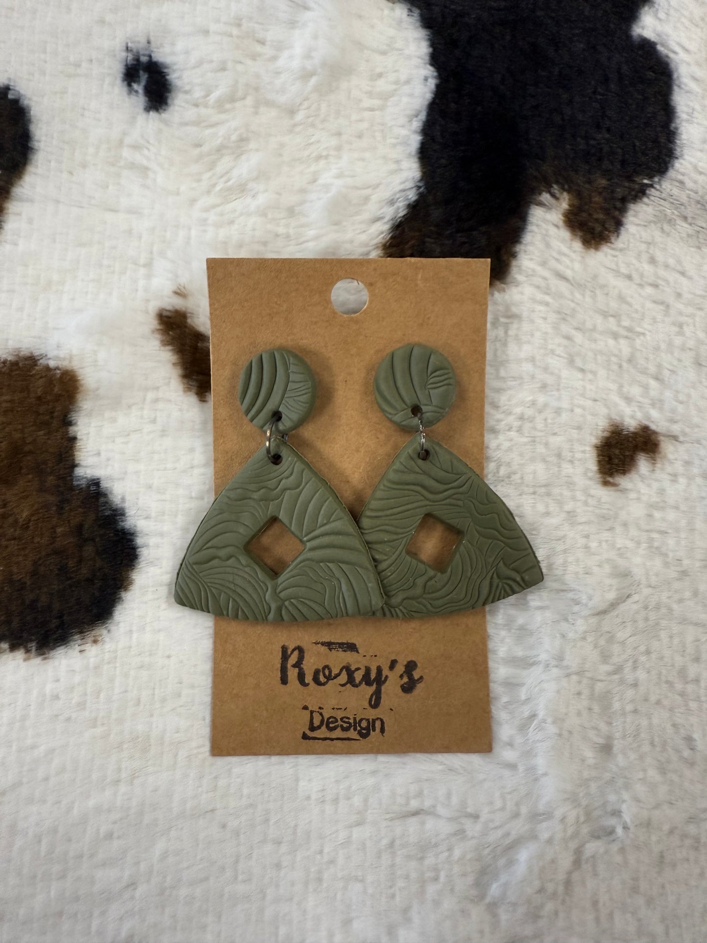 Green Clay Earrings
