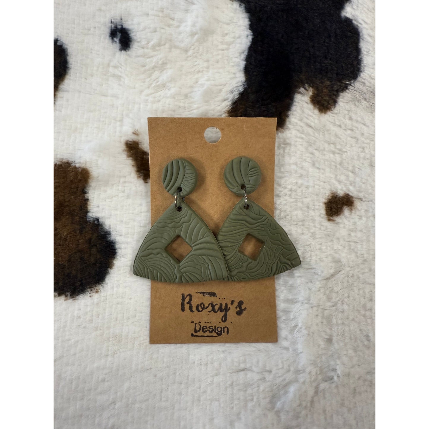 Green Clay Earrings