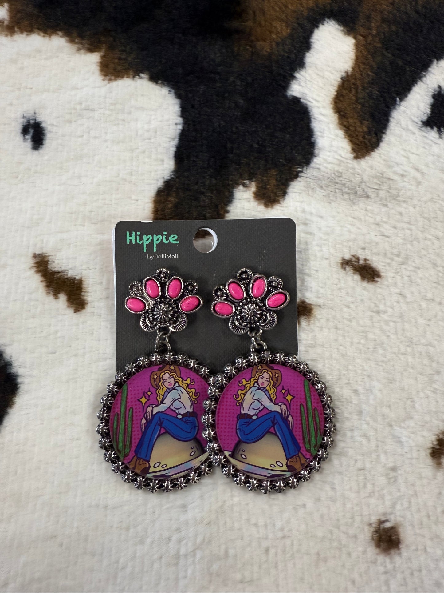 Hippie Cowgirl Pink Earrings