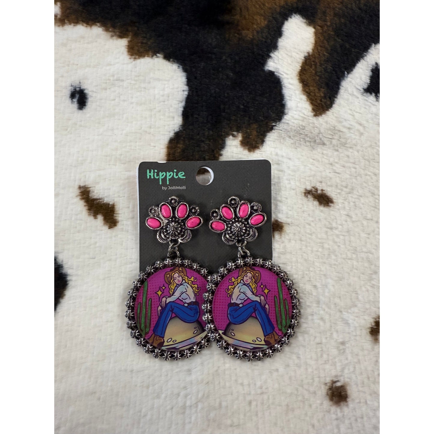Hippie Cowgirl Pink Earrings