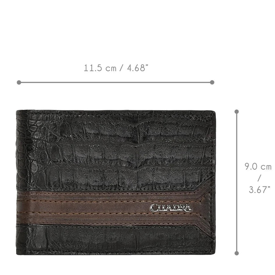 Cuadra Black Caiman Wallet