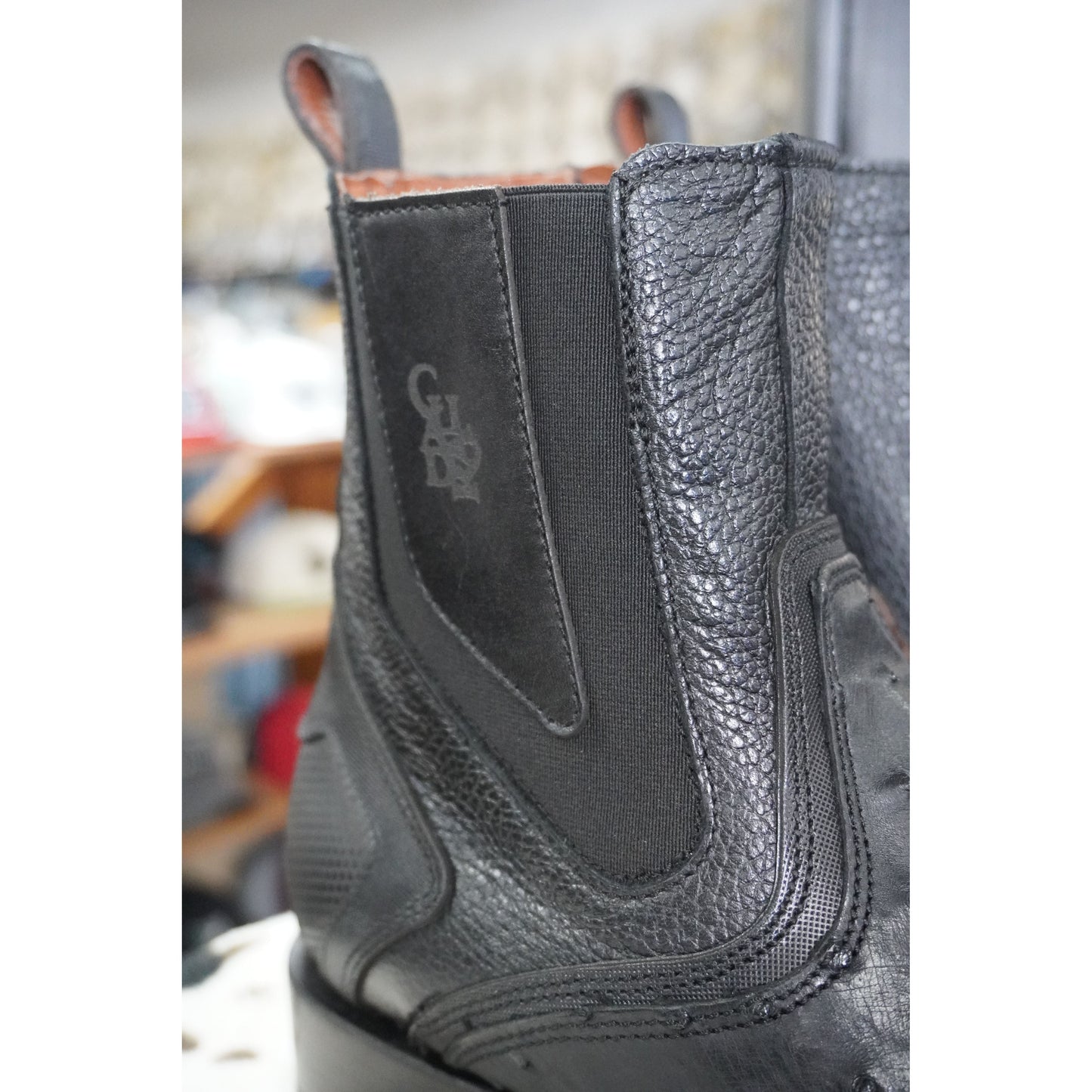 Cuadra Botin Avestruz Negro