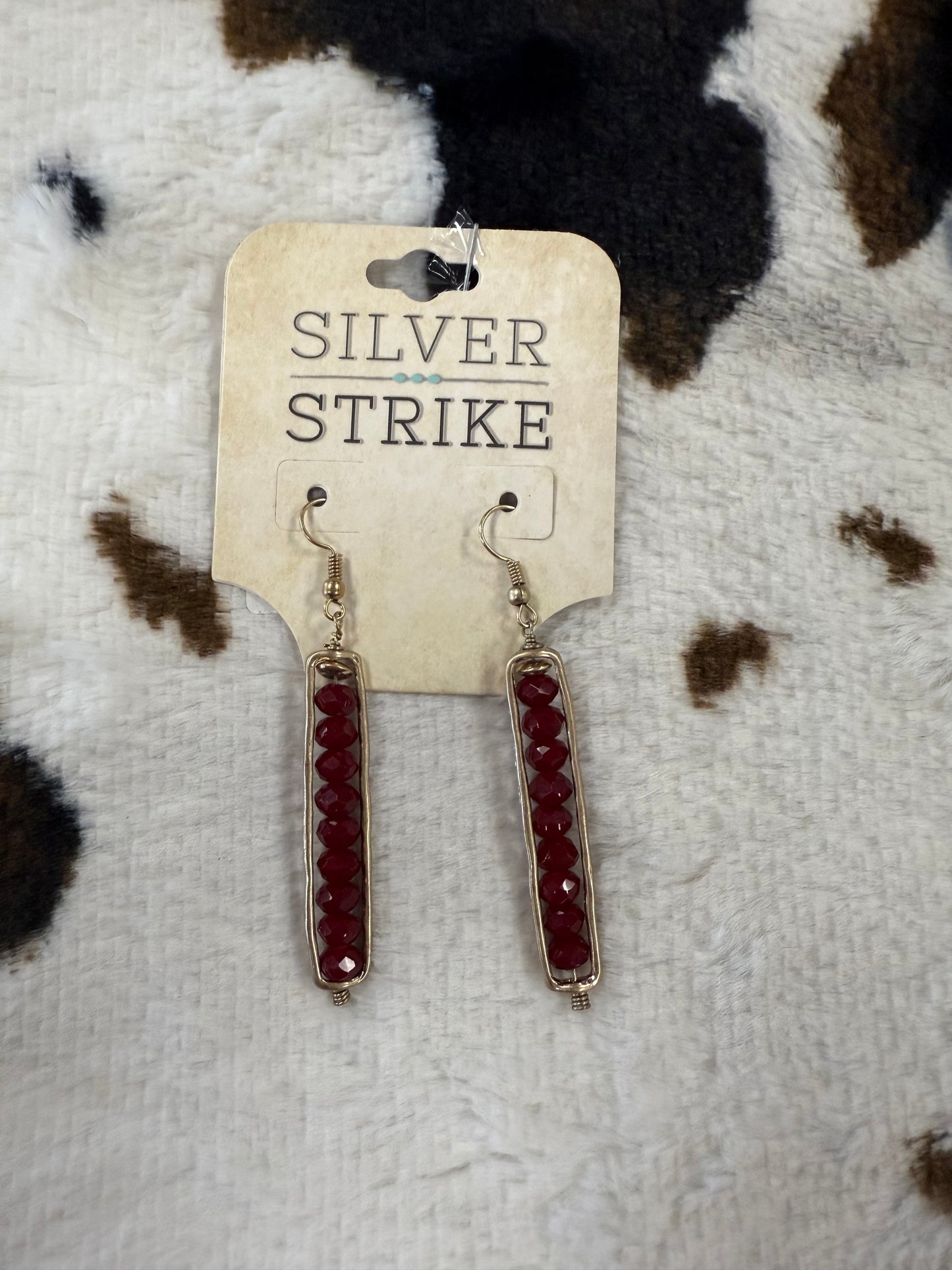 Silver Strike Red/Gold Earrings