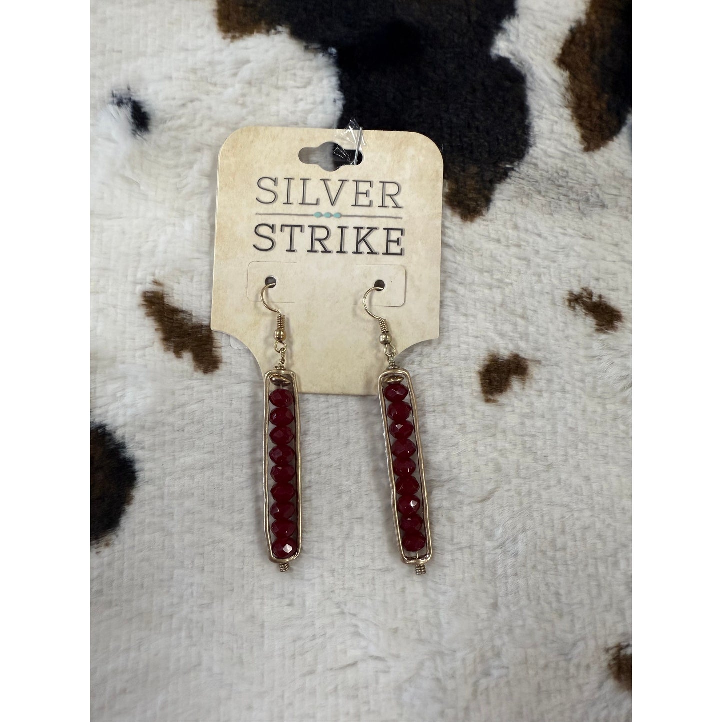 Silver Strike Red/Gold Earrings