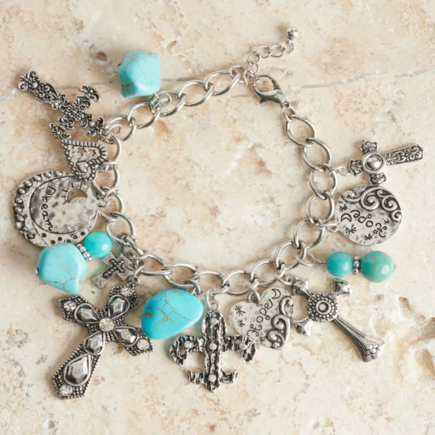 Blazin Roxx Silver Cross Bracelet