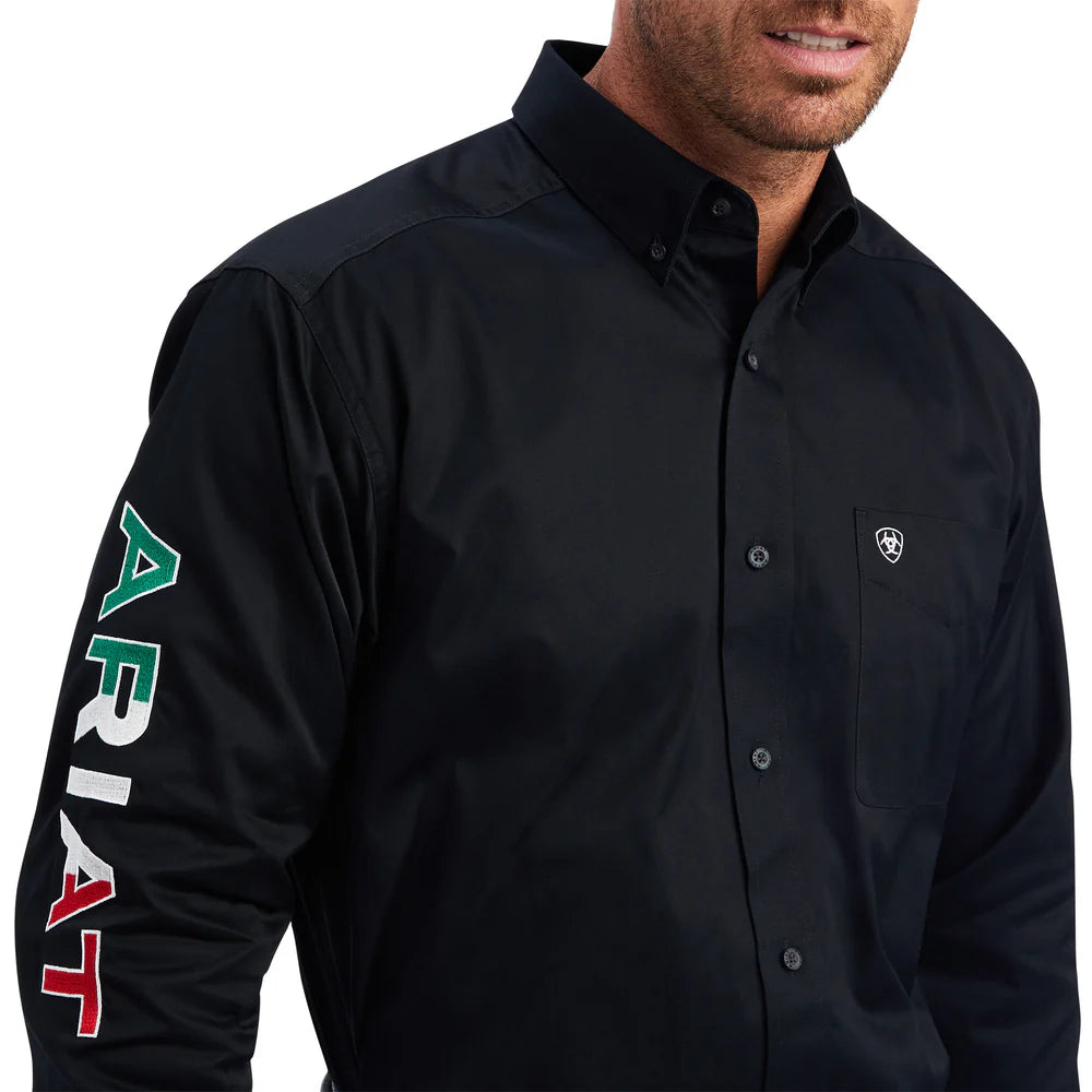 Ariat Men’s Black Team Logo Twill Classic LS Shirt