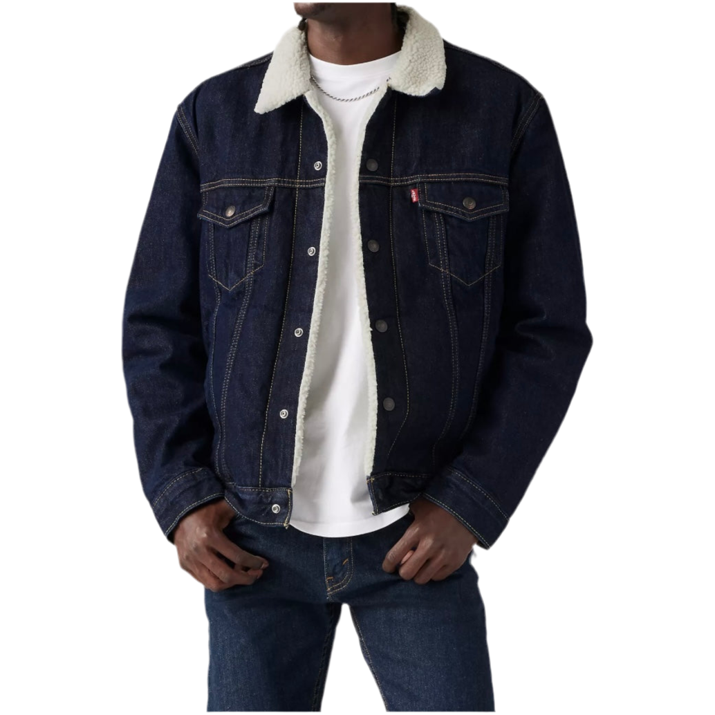 Levi Men's Type lll Sherpa Trucker Dark Wash Jacket