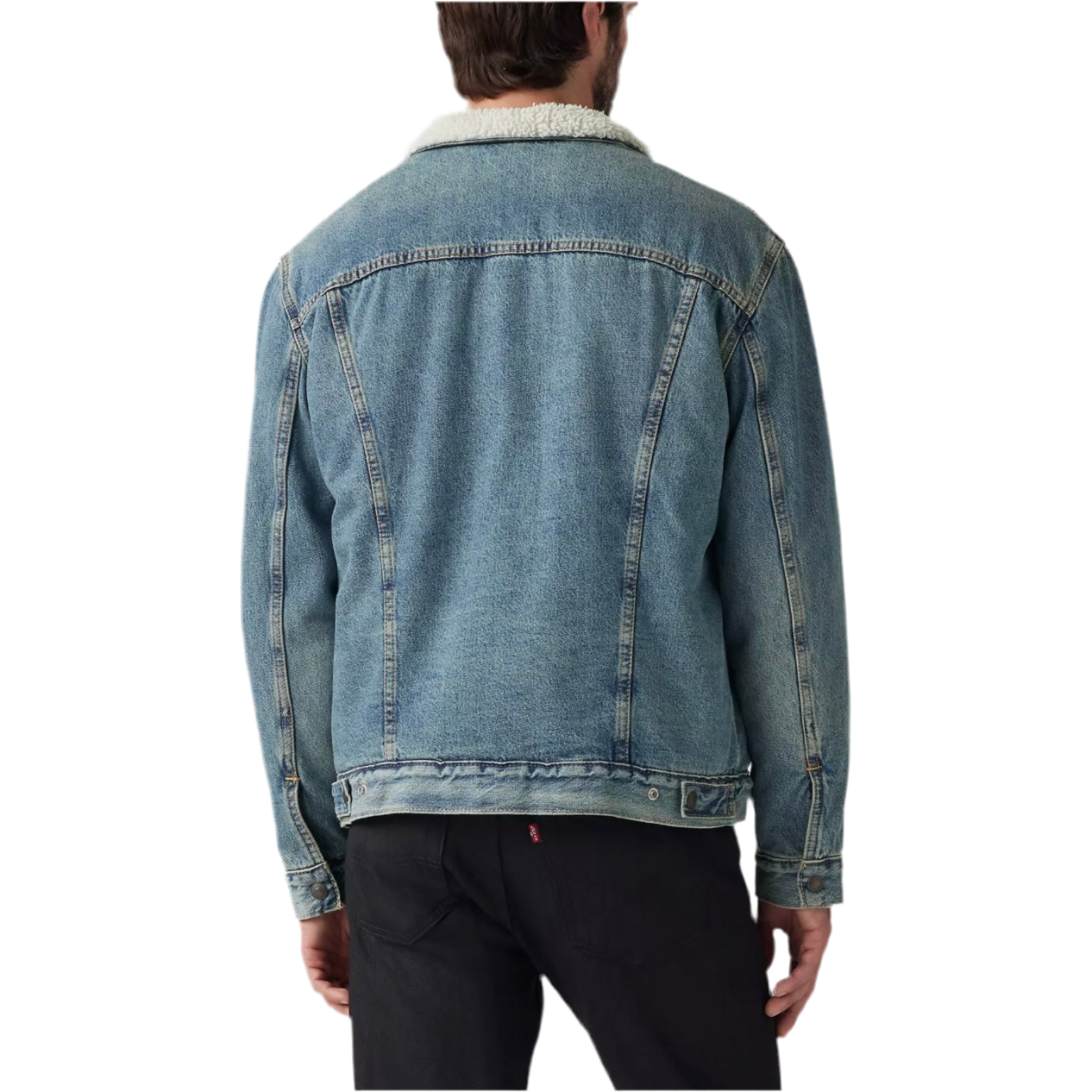 Levi Men's Type lll Sherpa Trucker Medium Wash Jacket