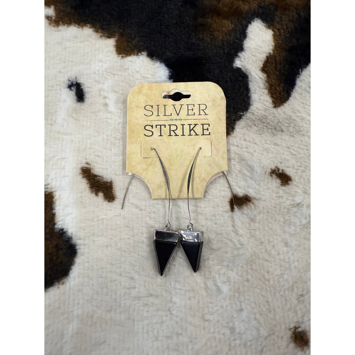 Silver Strike Silver/Black Earrings