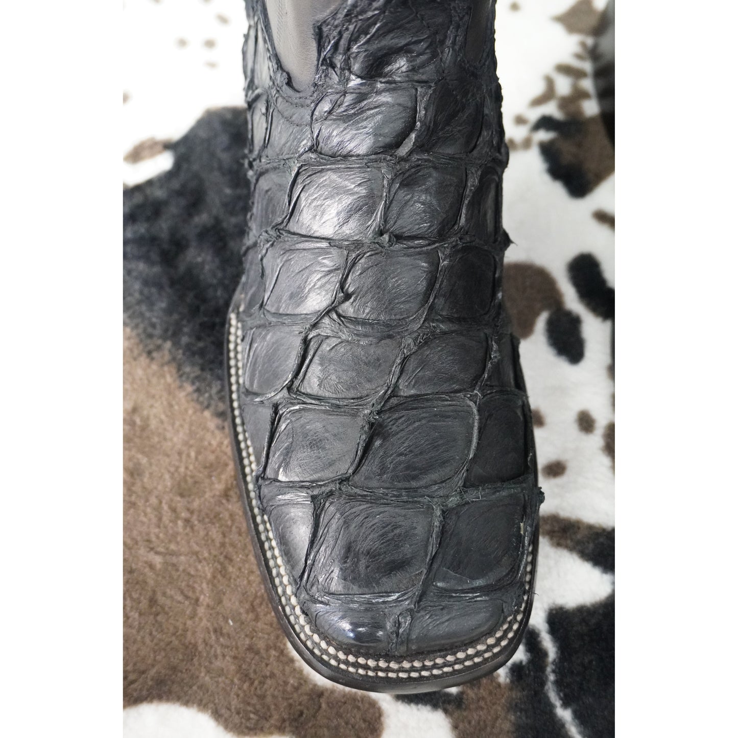 Cuadra Hombre Bota de Pirarucu Negro Vidreado