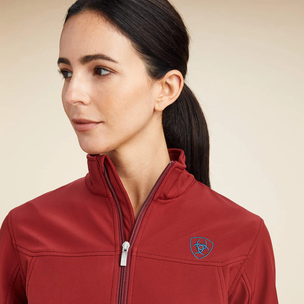 Ariat Women's Team Softshell Jacket, Rouge Red/Celestial Serape