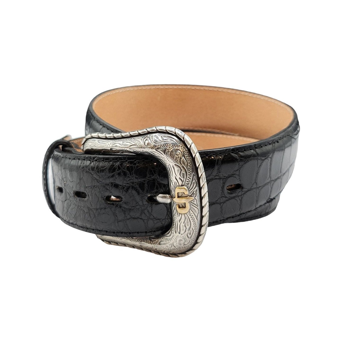 Stetson Black Crocodile Embossed Western Belt