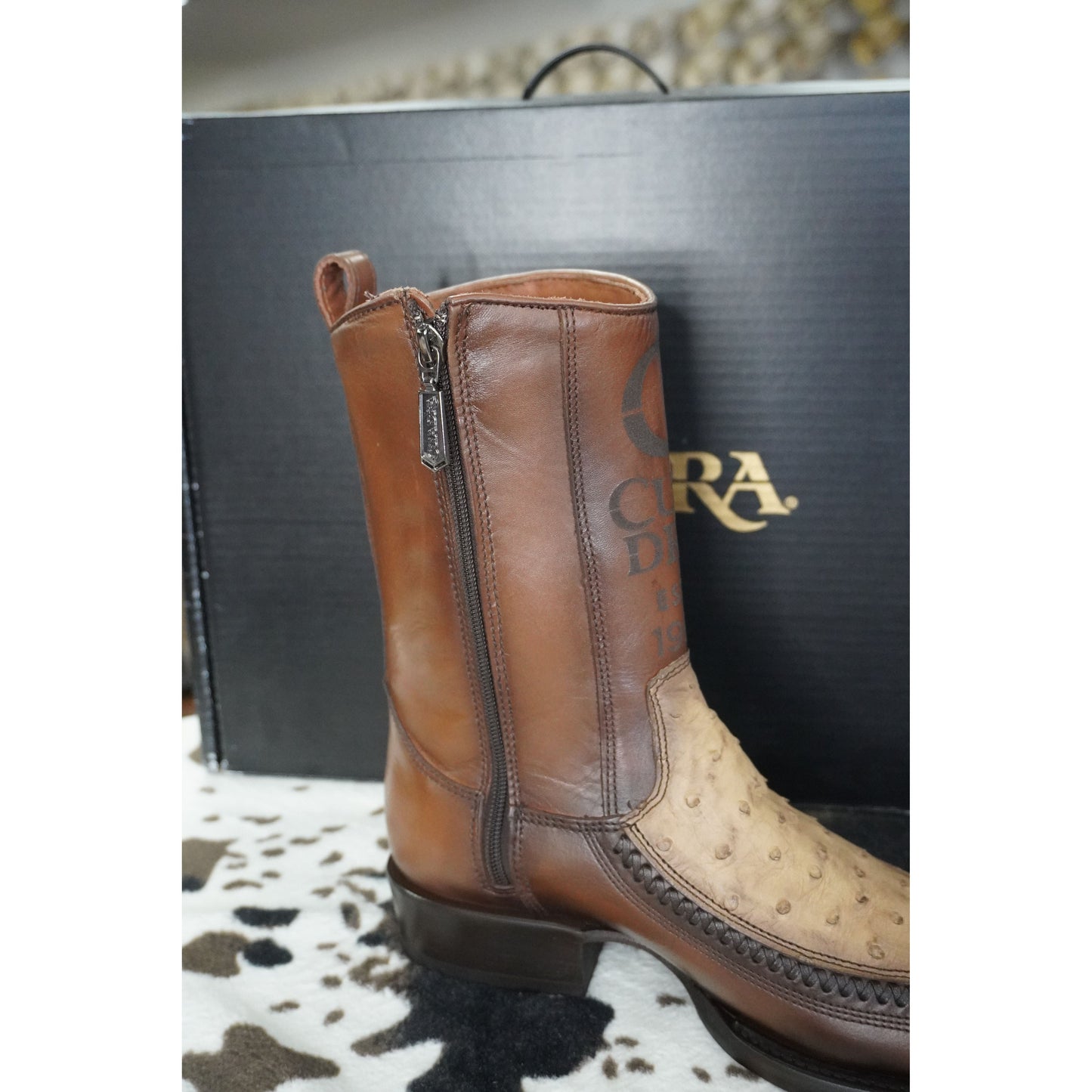 Cuadra Hombre Bota de Avestruz Lugano Cafe