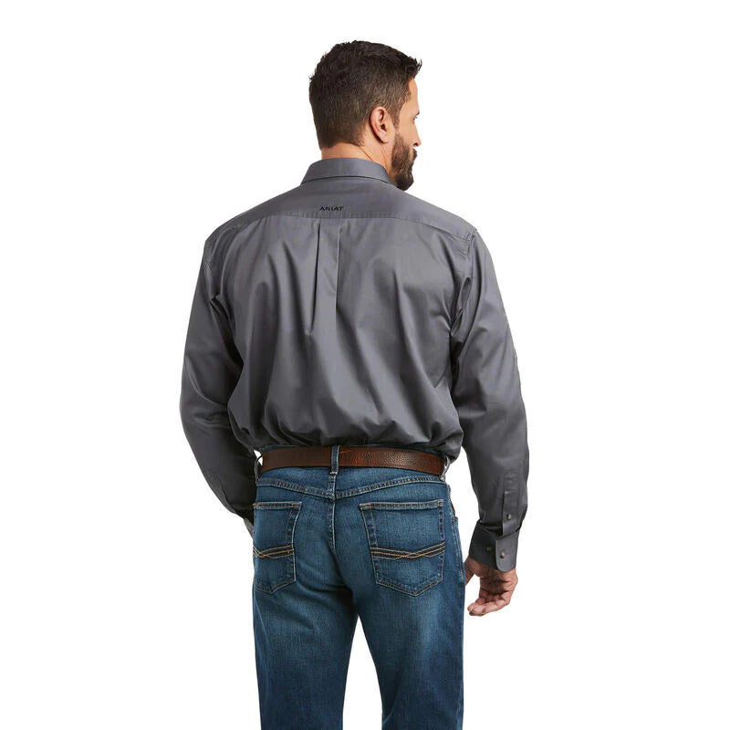 Ariat Men’s Grey Team Logo Twill LS Shirt