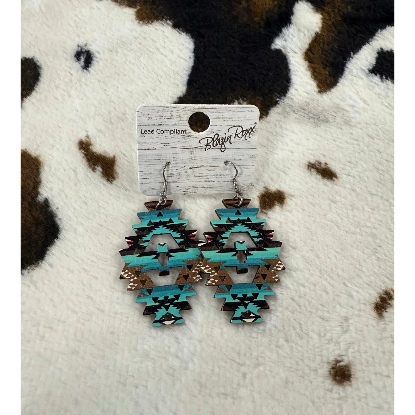 Blazing Roxx Aztec Wood Earrings