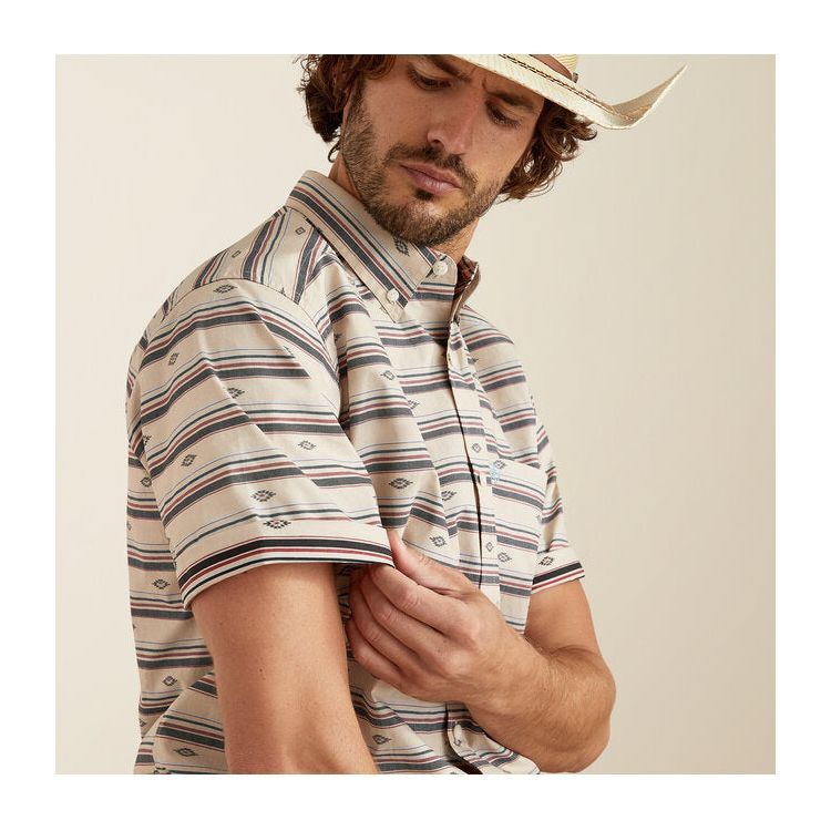 Ariat Men’s Gary Cream Short Sleeve Button Down Shirt