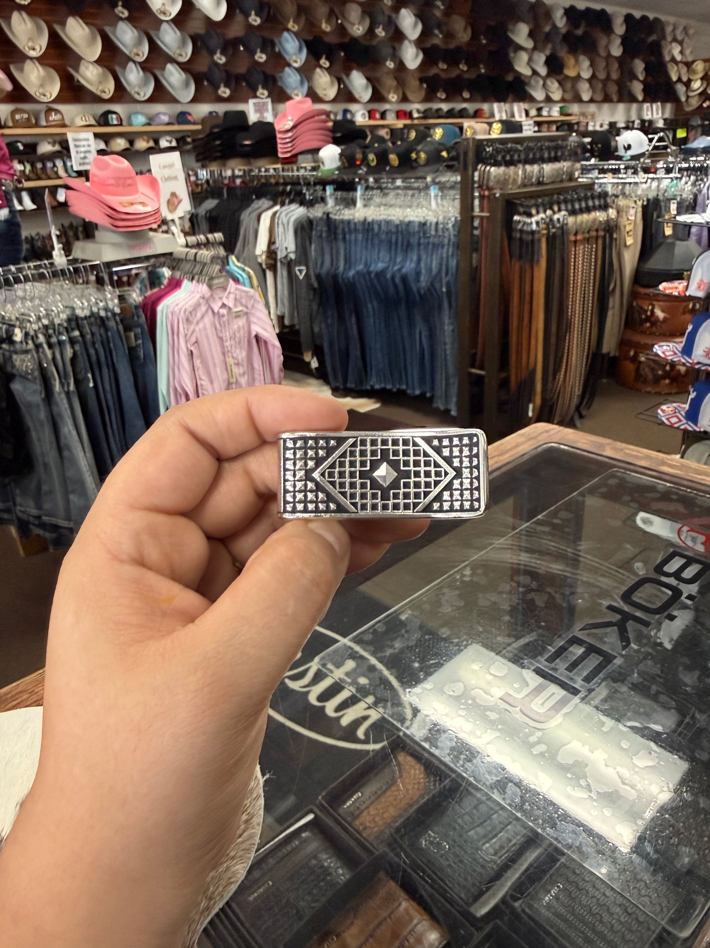 Silver & Black Money Clip