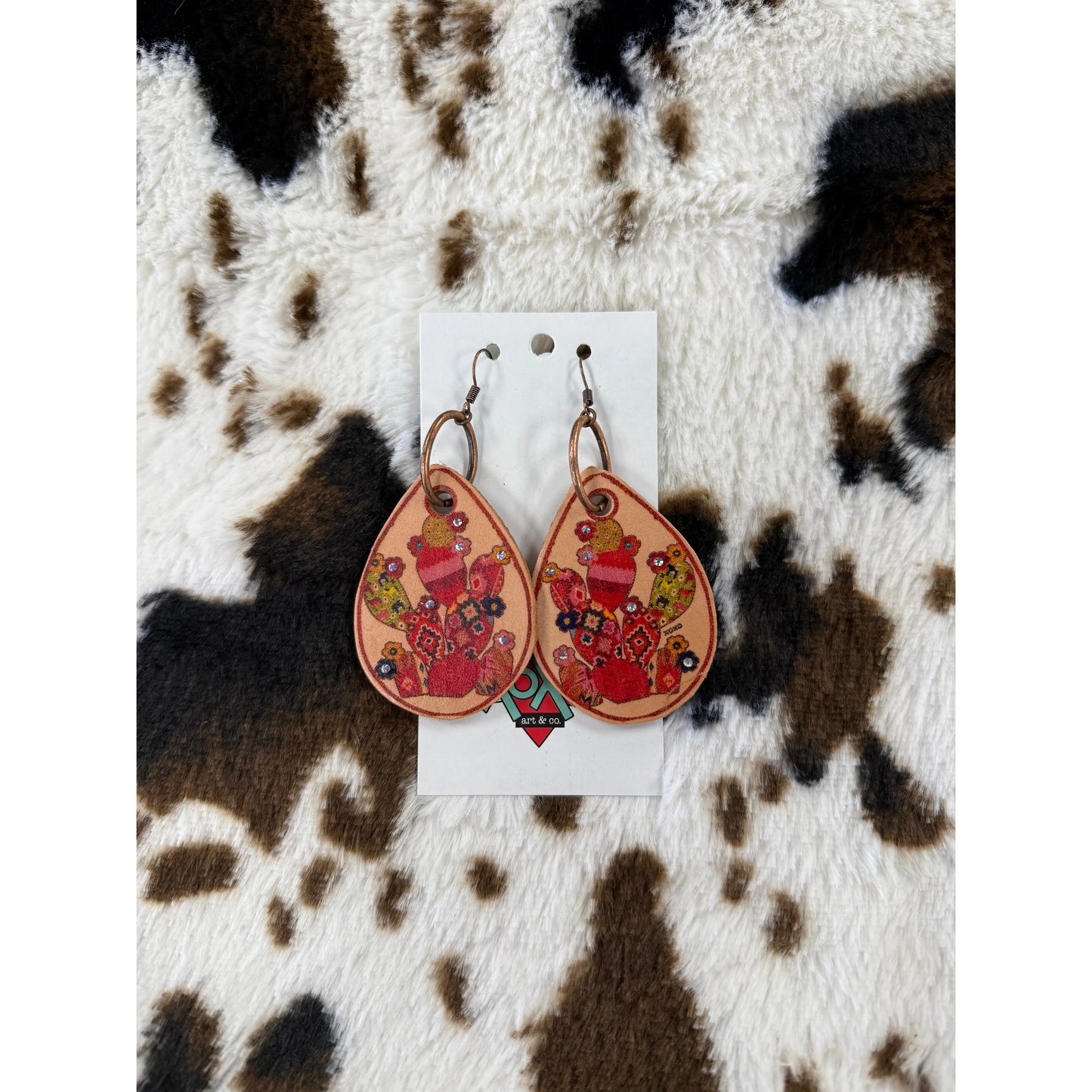 XOXO Art & Co. Cactus Leather Earrings