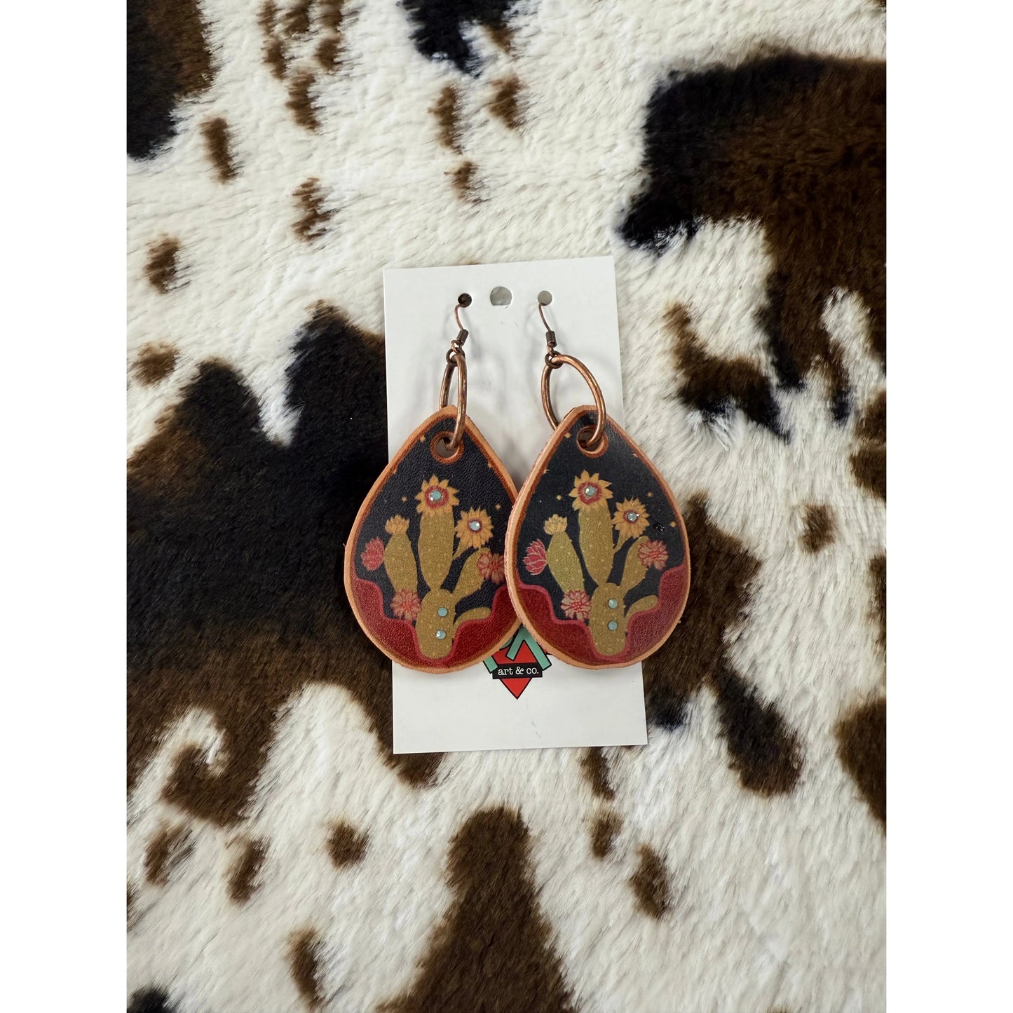 XOXO Art & Co. Cactus Leather Earrings