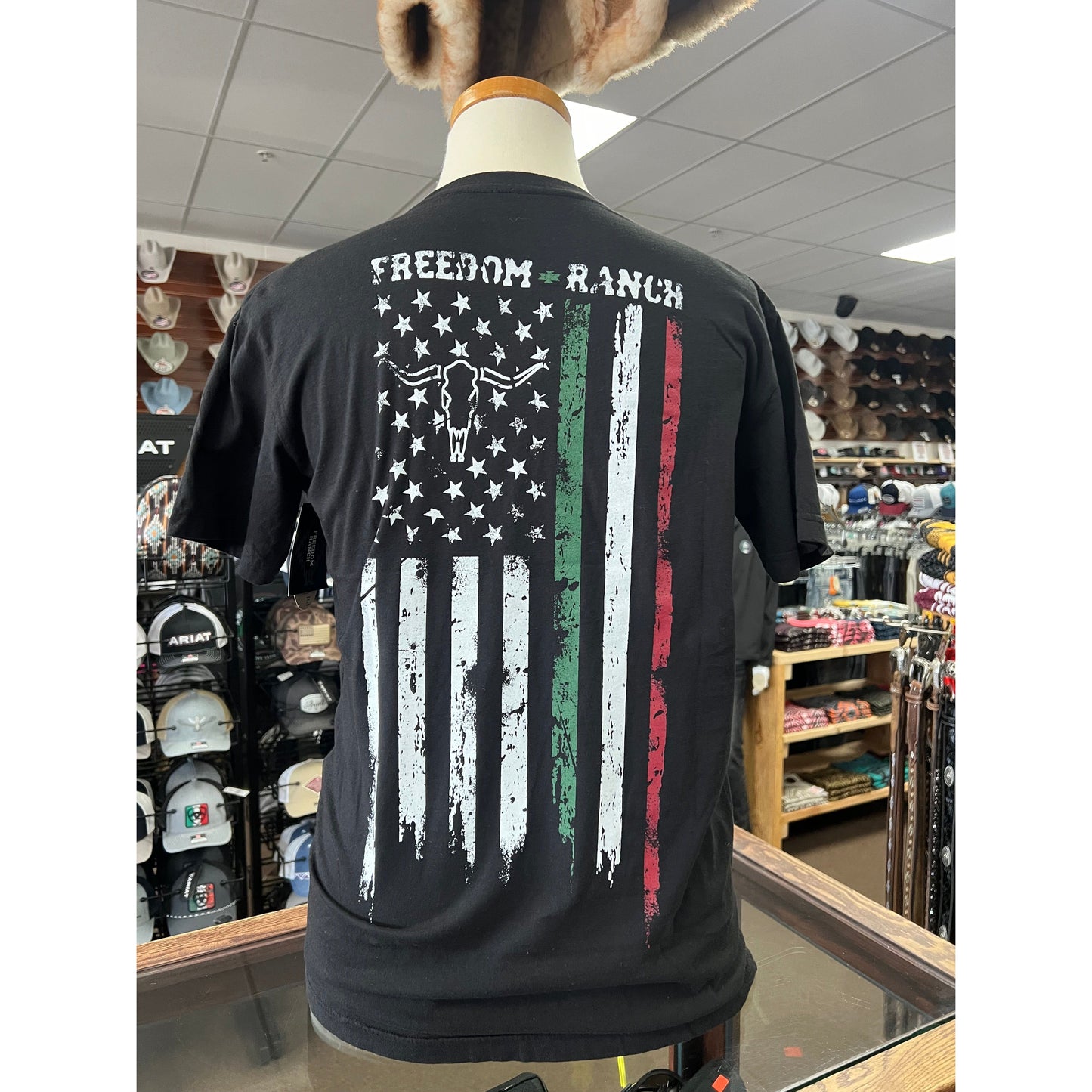 Freedom Ranch Long Flag T-Shirt