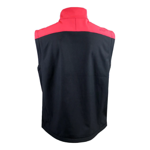 Hooey Mens Softshell Vest, Dark Grey with Red