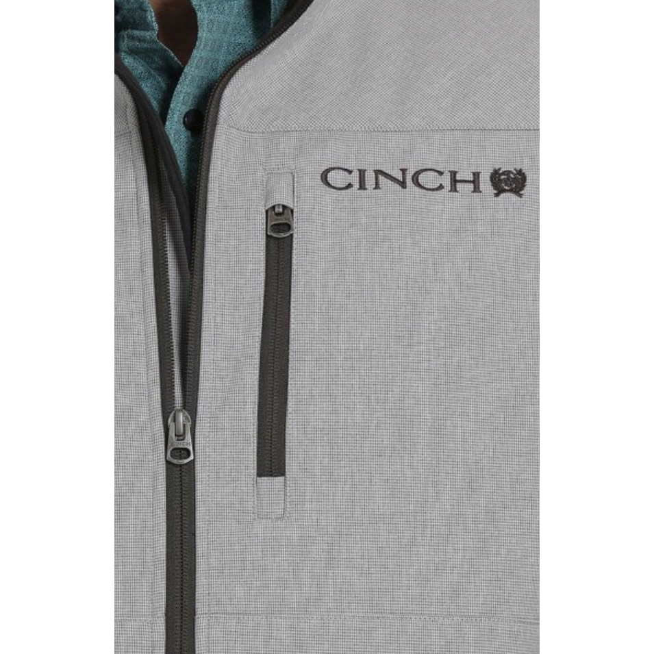 Mens Cinch Textured Bonded Vest Stone