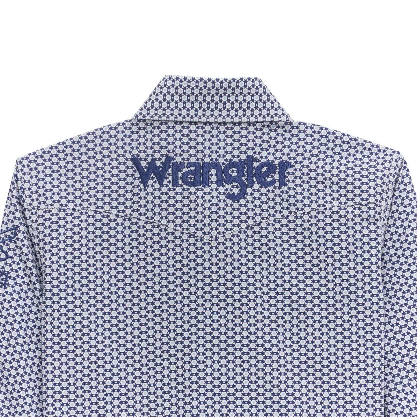Wrangler Boys Blue Geometric Western Shirt