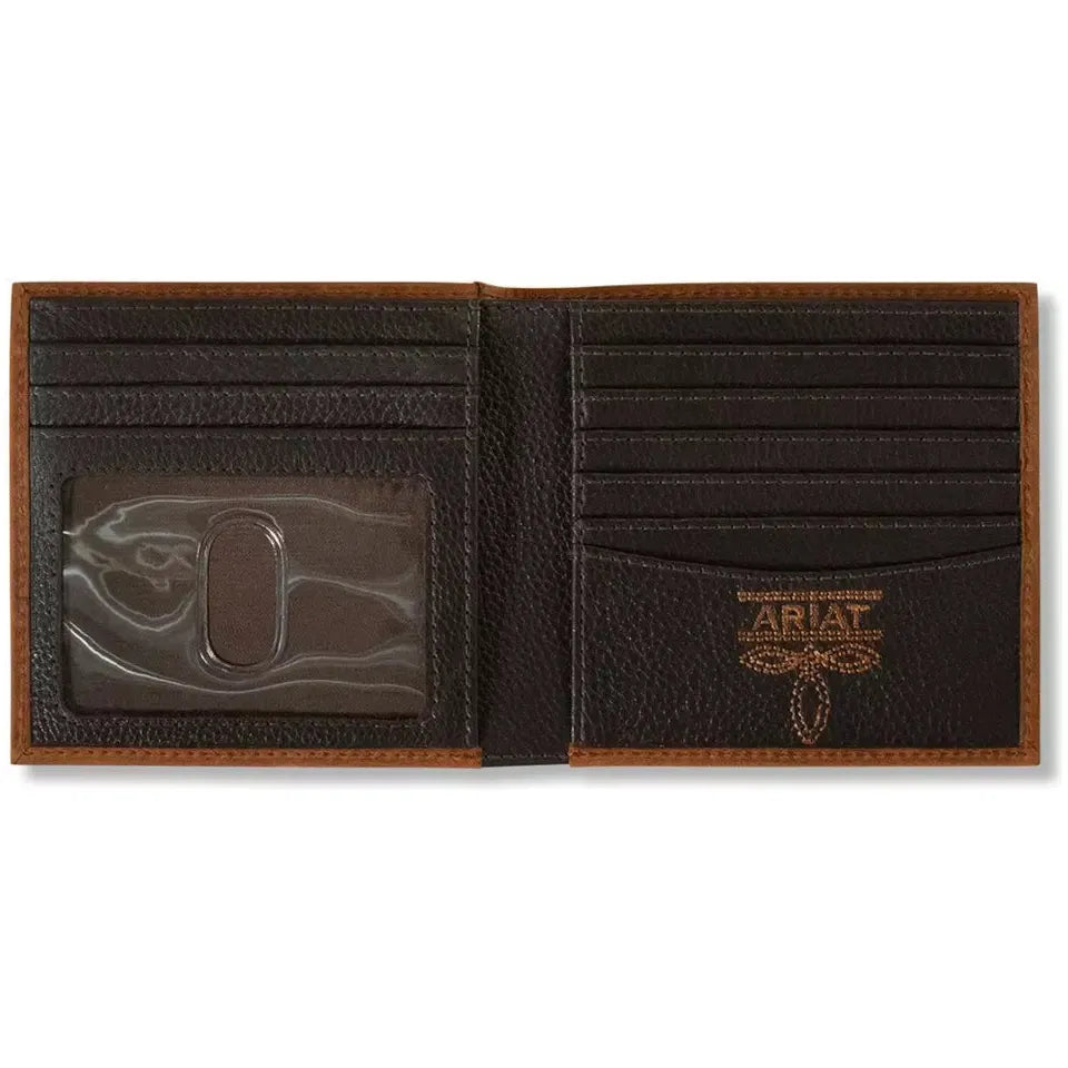 Ariat Men's Bifold Leather Calf Hair Wallet