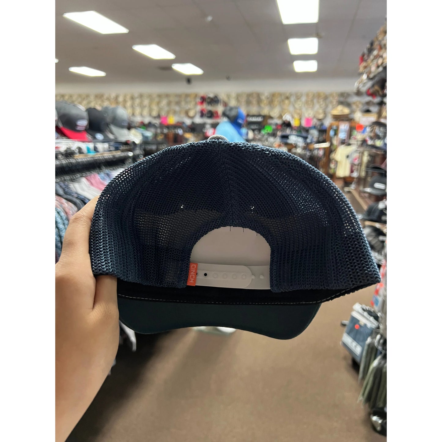 KIDS CINCH GREY AND BLUE RODEO PATCH TRUCKER HAT