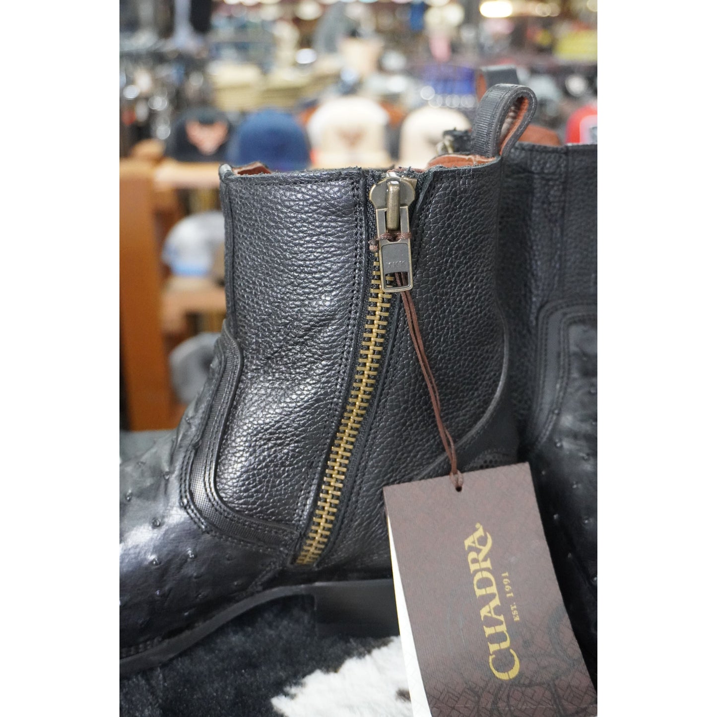 Cuadra Botin Avestruz Negro