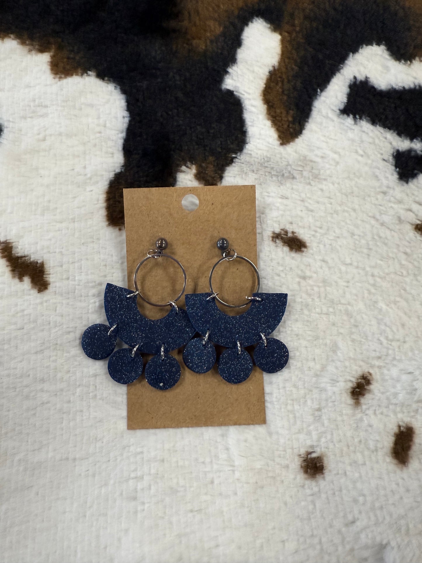 Clay Glitter Navy Earrings