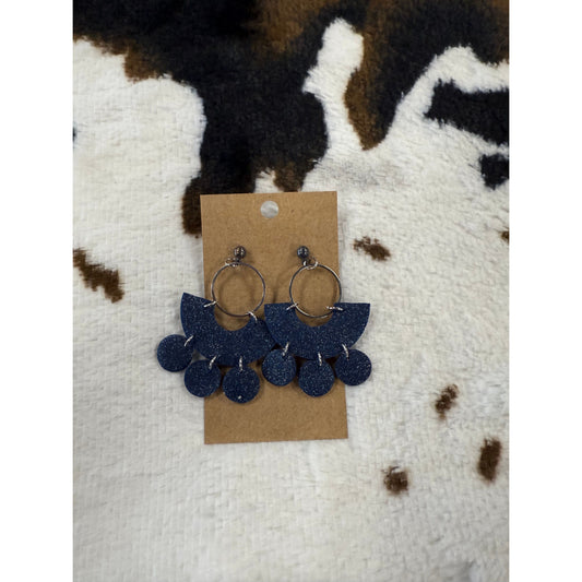Clay Glitter Navy Earrings