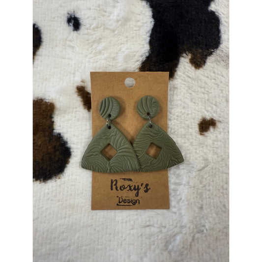 Green Clay Earrings