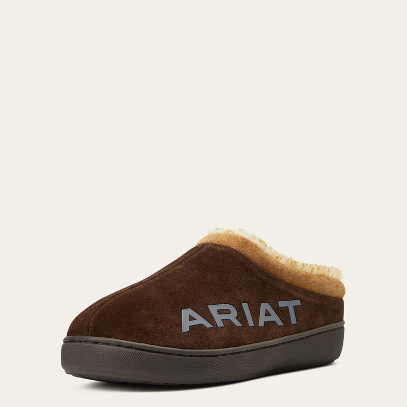 Ariat Men's Logo Hooded Back Chocolate Slipper