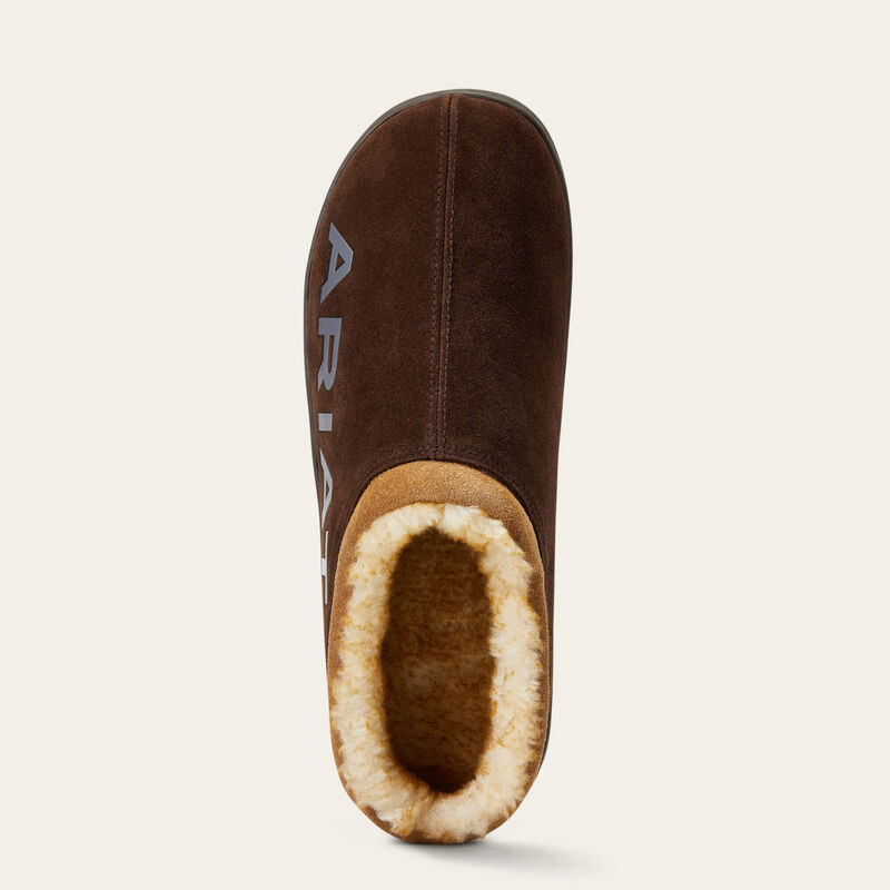 Ariat Men's Logo Hooded Back Chocolate Slipper