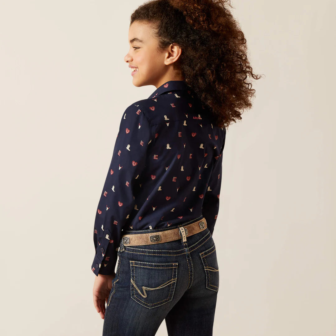 Ariat Girls Team Kirby Logo Long Sleeve Shirt