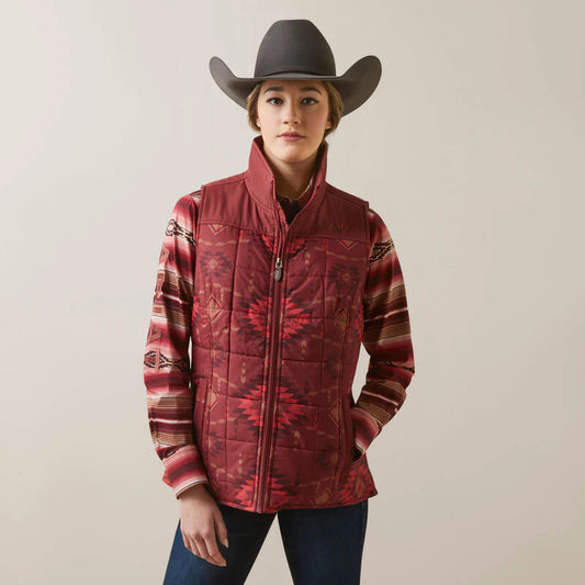 Ariat Women's Crius Insulated Vest, Burnt Rose Print