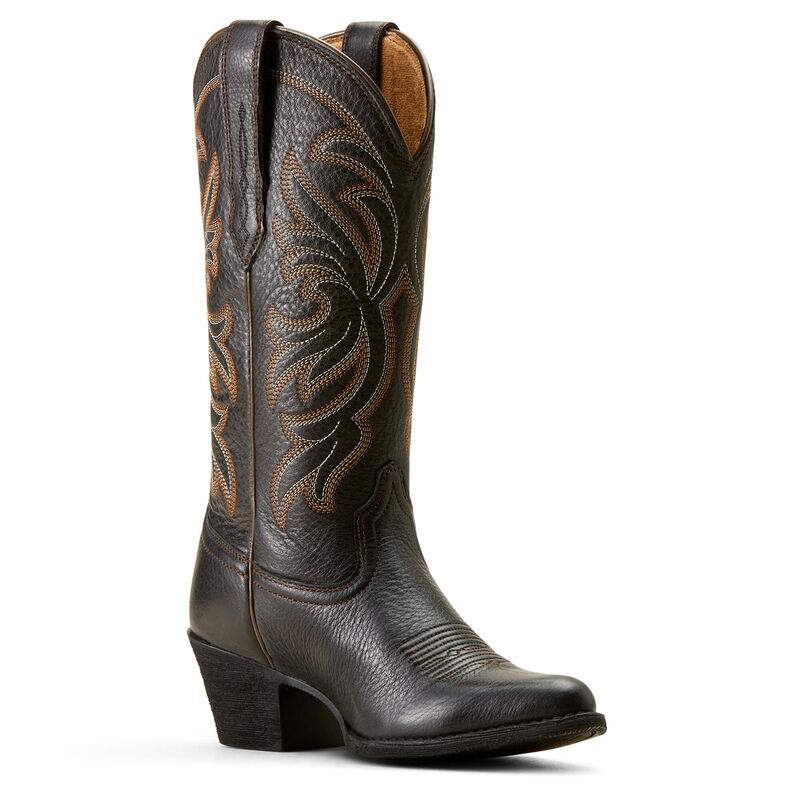 Ariat Women's Heritage J Toe Stretchfit Black Deertan Western Boot