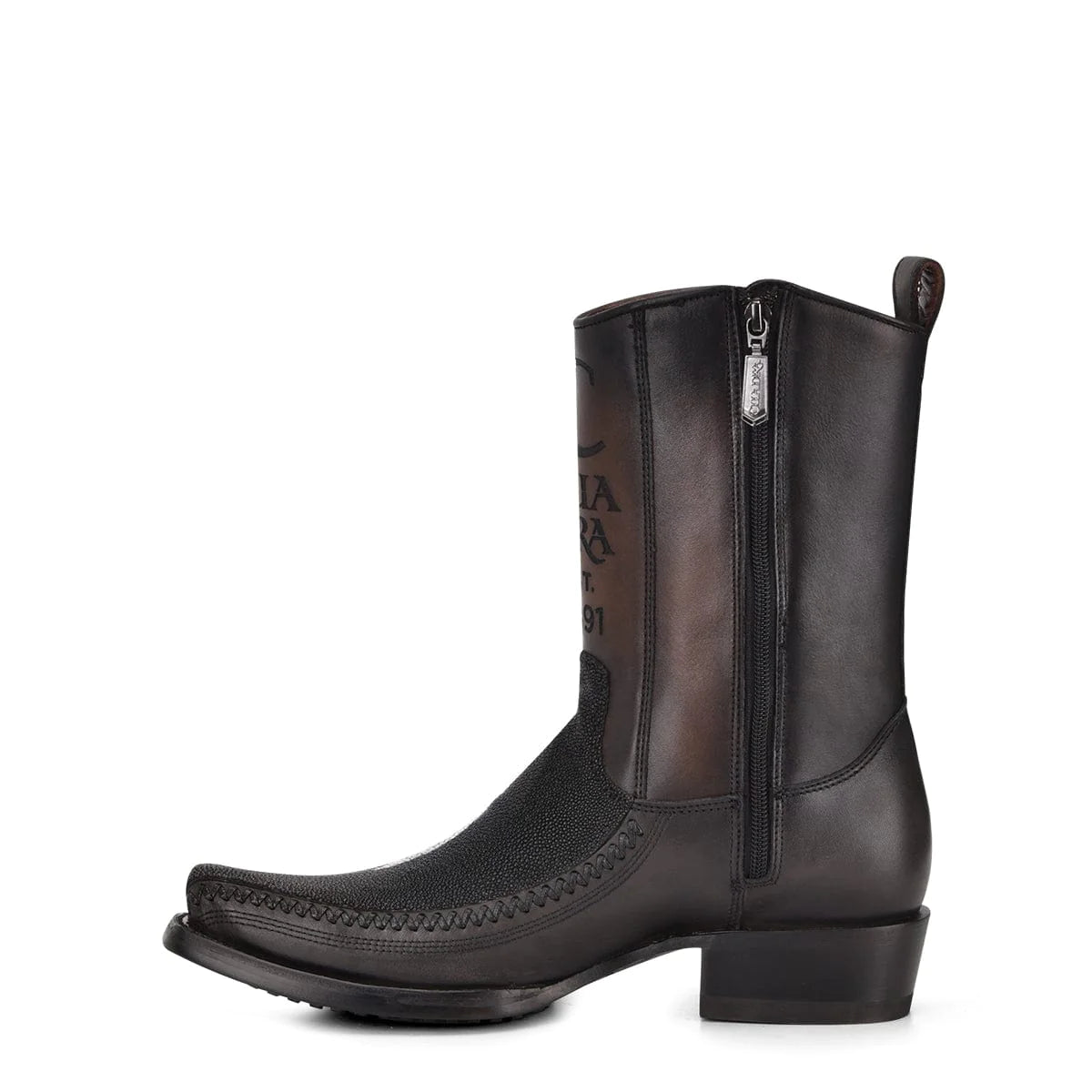 Cuadra Hombre Bota de Mantarraya Negro – El Charro Western Wear