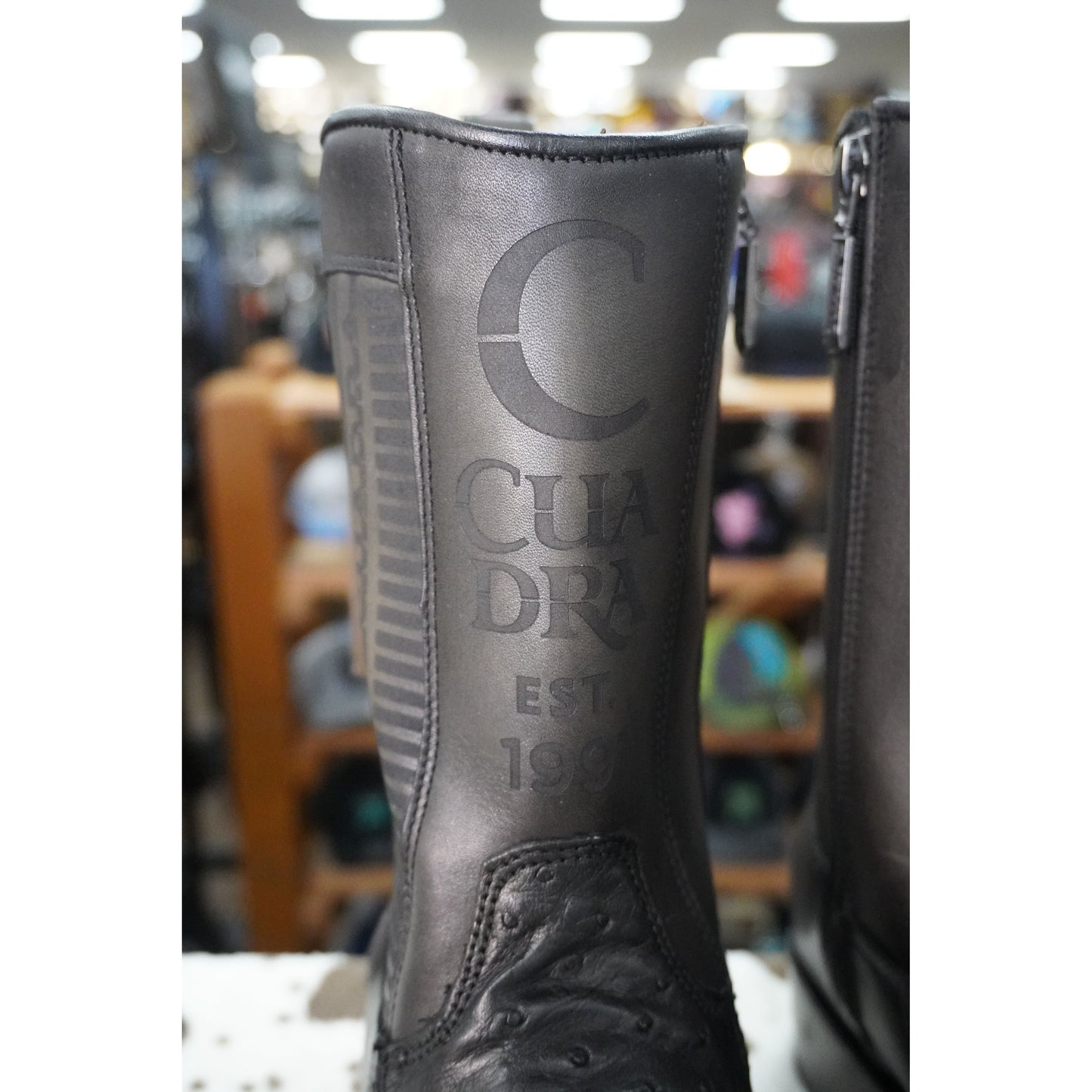 Cuadra Hombre Bota de Avestruz Negro