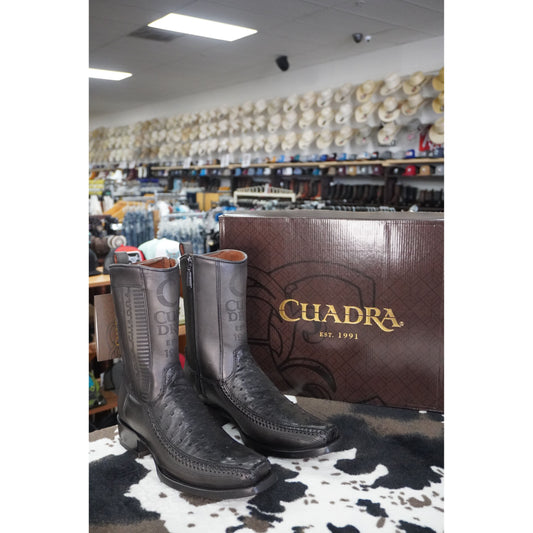 Cuadra Hombre Bota de Avestruz Negro