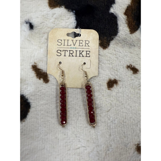Silver Strike Red/Gold Earrings