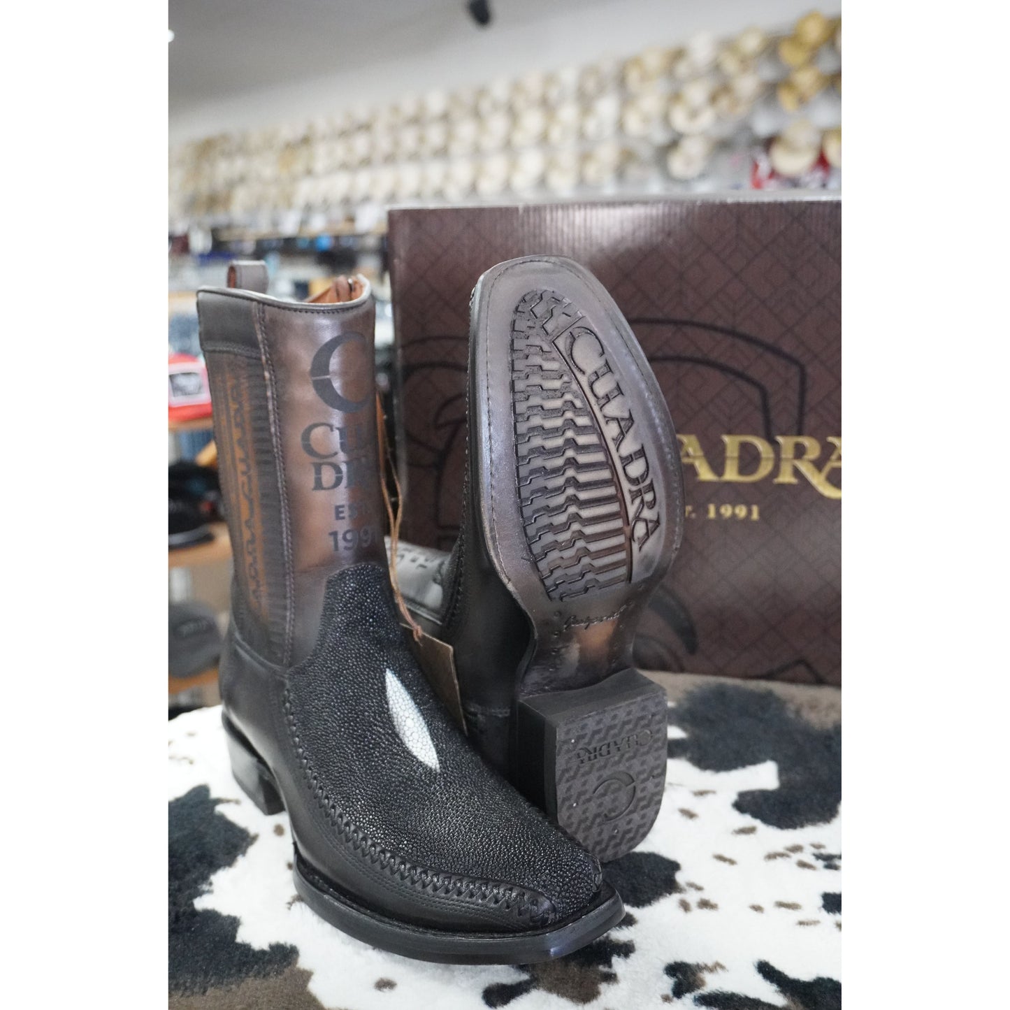 Cuadra Hombre Bota de Mantarraya Negro