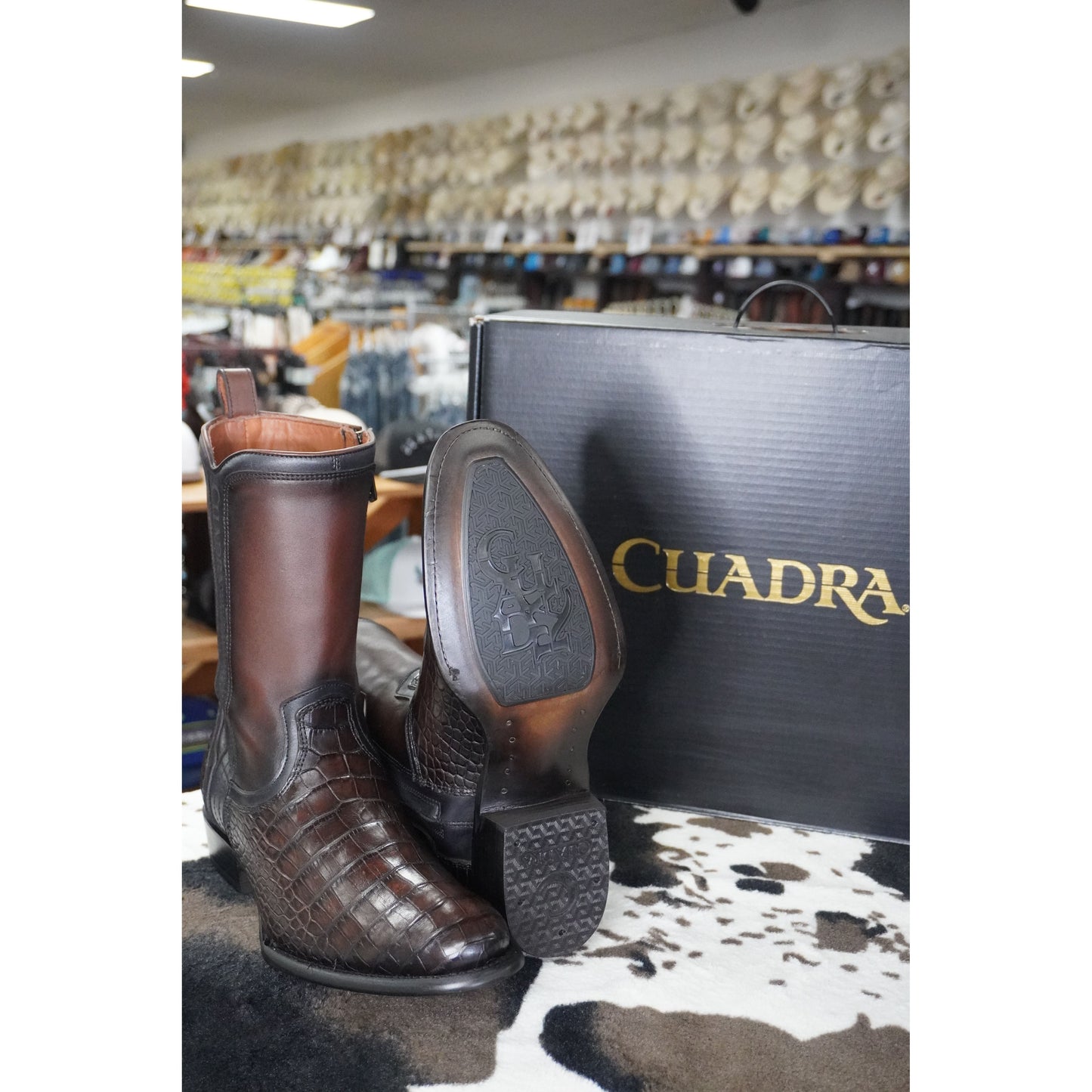 Cuadra Bota De Alligator Lomo Belly Luxo Moka