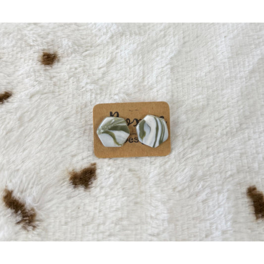 Clay Marble Stud Earrings