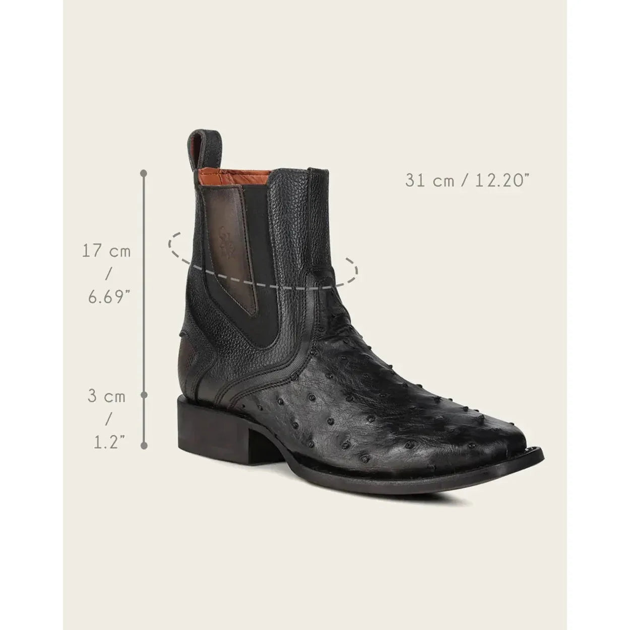 Cuadra Botin Avestruz Negro