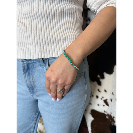 Silver Strike Blue Beaded Bracelet
