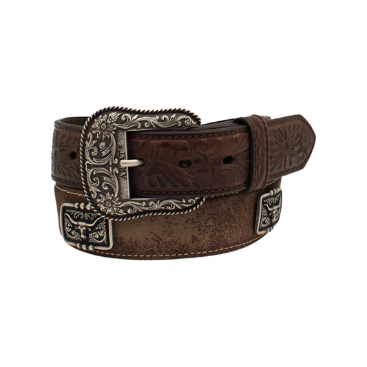 Ariat 1" Embossed Concho Belt Tan MD (34" Waist - Foto 9