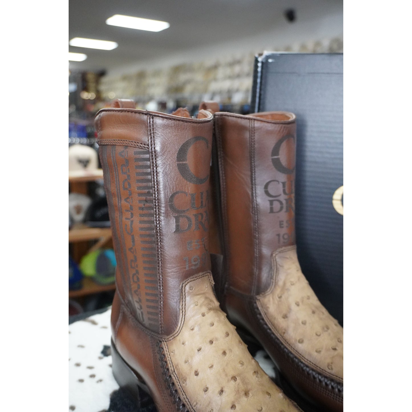 Cuadra Hombre Bota de Avestruz Lugano Cafe